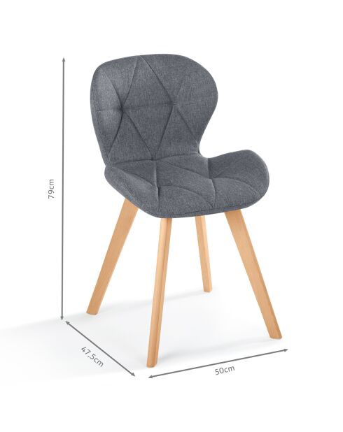 2 Chaises gatsby  gris - 50x47.5x79 cm