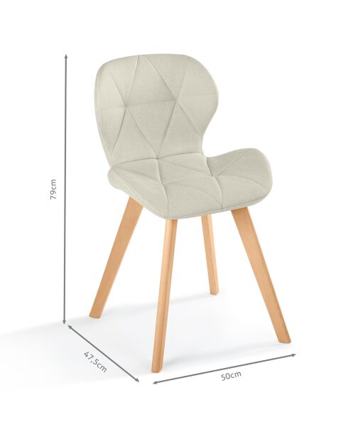 4 Chaises gatsby beige - 50x47.5x79 cm