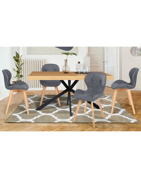 4 Chaises gatsby gris - 50x47.5x79 cm