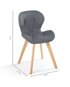 4 Chaises gatsby gris - 50x47.5x79 cm