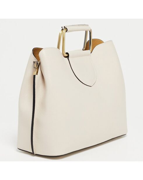 Sac à main en Cuir Biana beige - 29x25x13.5 cm