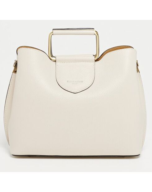 Sac à main en Cuir Biana beige - 29x25x13.5 cm
