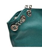 Sac porté épaule en Cuir Neis vert - 31x43x14 cm