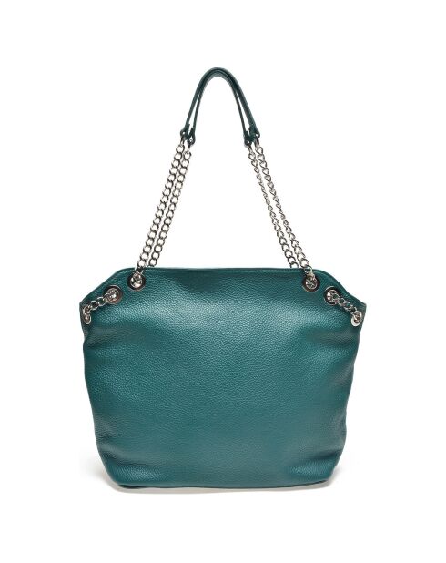 Sac porté épaule en Cuir Neis vert - 31x43x14 cm