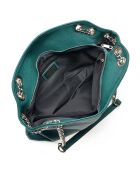 Sac porté épaule en Cuir Neis vert - 31x43x14 cm