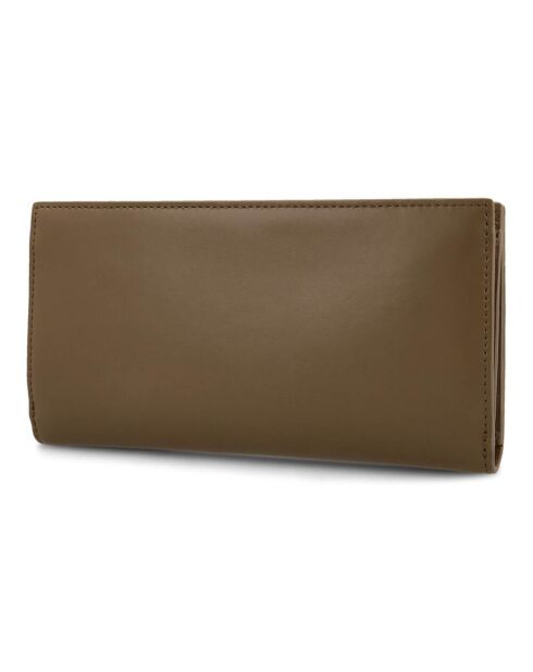 Portefeuille en Cuir Continental Lady M marron 18.5x9.5 cm