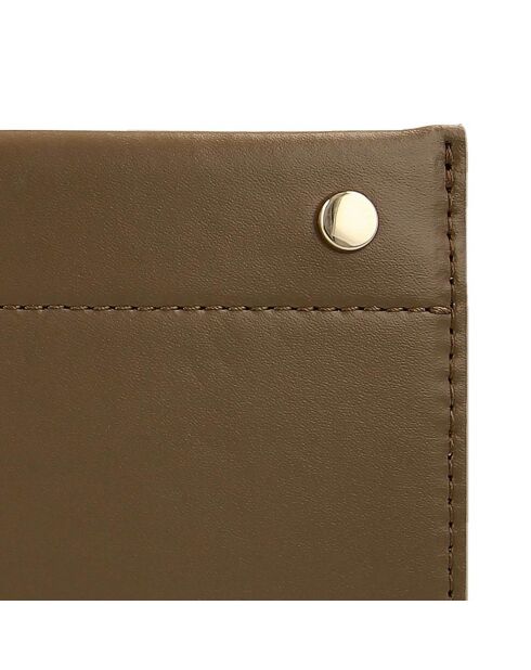Portefeuille en Cuir Continental Lady M marron 18.5x9.5 cm