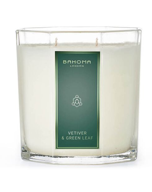 Octagon Vetiver & Green Leaf Collection Duftkerze, 2 Dochte, 80 Stunden