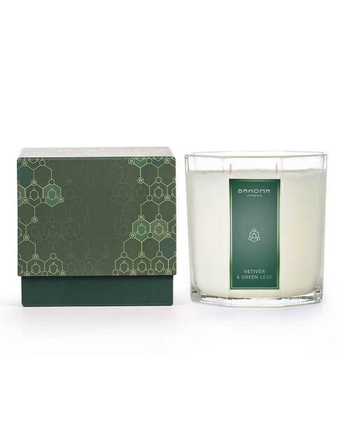 Octagon Vetiver & Green Leaf Collection Duftkerze, 2 Dochte, 80 Stunden