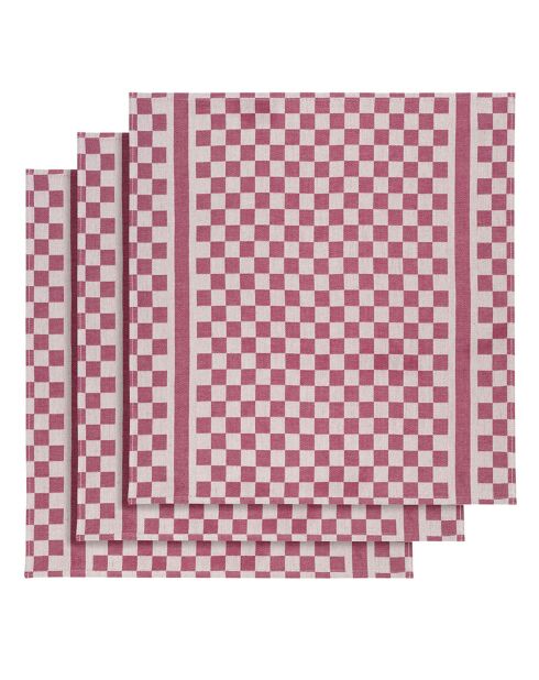 3 Torchons de cuisine Groom fushia - 65x70 cm