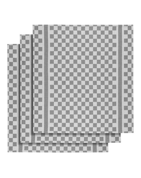 3 Torchons de cuisine Groom gris - 65x70 cm