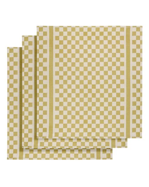 3 gelbe Groom Küchentücher - 65x70 cm