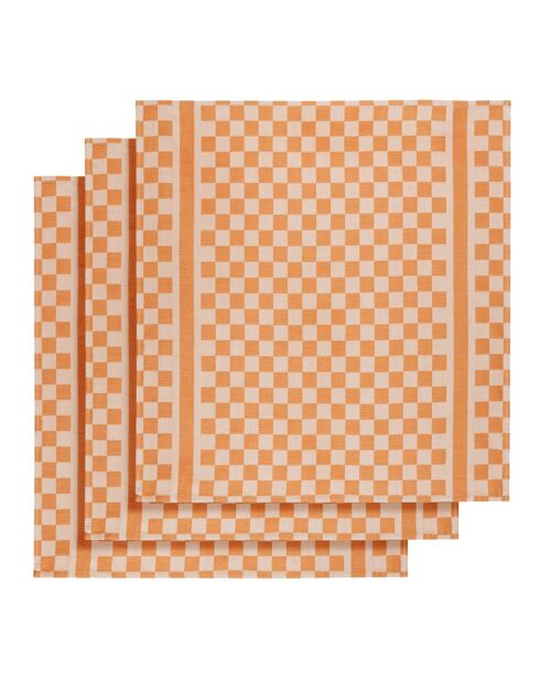 3 Torchons de cuisine Groom orange - 65x70 cm