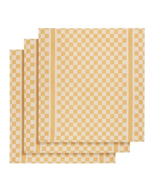 3 Torchons de cuisine Groom ocre - 65x70 cm