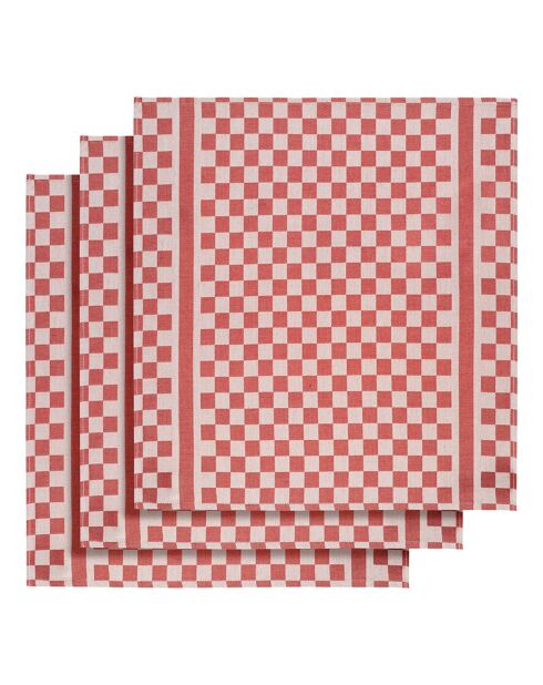 3 Torchons de cuisine Groom rouges - 65x70 cm