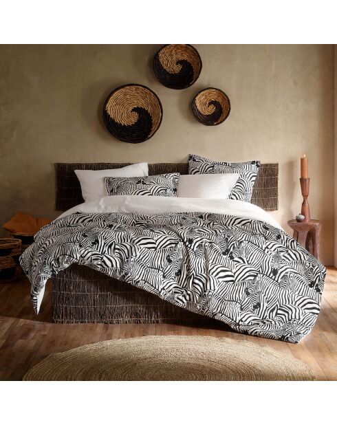 Parure housse de couette Zebra crème/noir