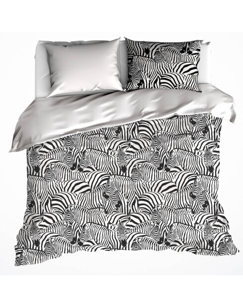 Parure housse de couette Zebra crème/noir