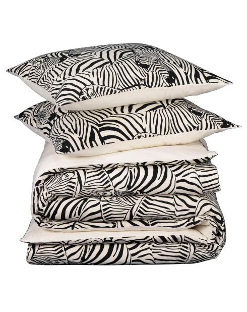 Parure housse de couette Zebra crème/noir
