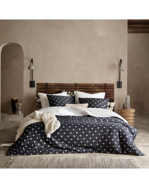Parure housse de couette Hero blanc/noir