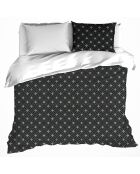 Parure housse de couette Hero blanc/noir
