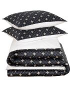 Parure housse de couette Hero blanc/noir