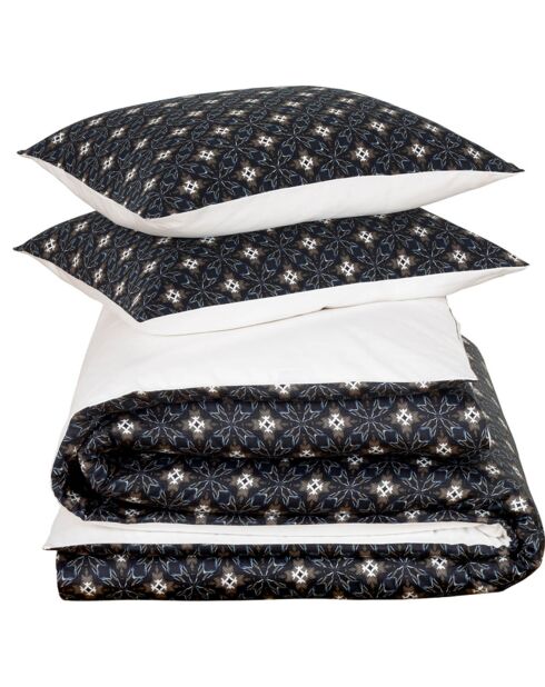 Parure housse de couette Hero blanc/noir
