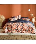 Parure housse de couette satin de coton Junglecat multicolore