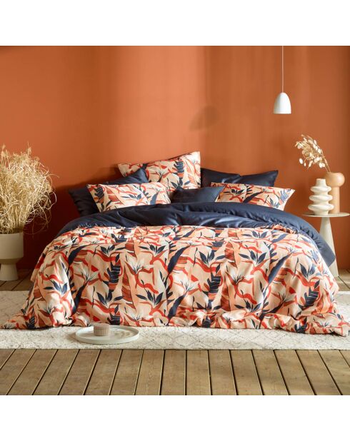 Parure housse de couette satin de coton Junglecat multicolore
