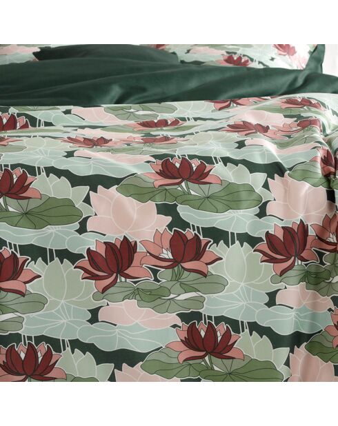 Parure housse de couette satin de coton Koi multicolore