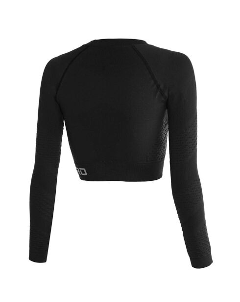 Crop top manches longues Thermoactif Rashquard noir