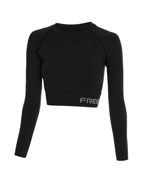 Crop top manches longues Thermoactif Rashquard noir