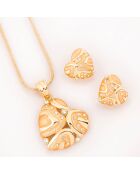 Parure Collier & Boucles d'oreilles Valentinea dorée