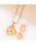 Parure Collier & Boucles d'oreilles Valentinea dorée