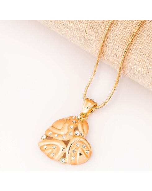 Parure Collier & Boucles d'oreilles Valentinea dorée