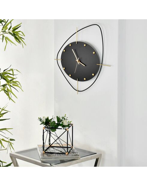 Horloge murale Black Oval dorée - 46x48 cm