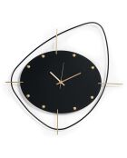 Horloge murale Black Oval dorée - 46x48 cm