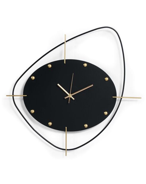 Horloge murale Black Oval dorée - 46x48 cm