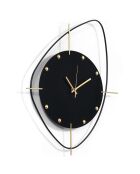 Horloge murale Black Oval dorée - 46x48 cm