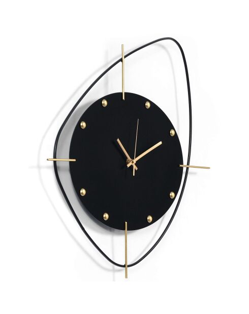 Horloge murale Black Oval dorée - 46x48 cm