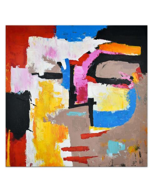 Mehrfarbige abstrakte Gesichtsbemalung - 100x100 cm