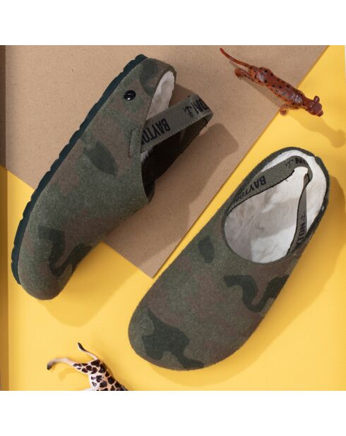 Chaussons fourrés Cervin kaki