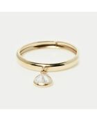Medaillonring aus Gelbgold mit Zirkonia