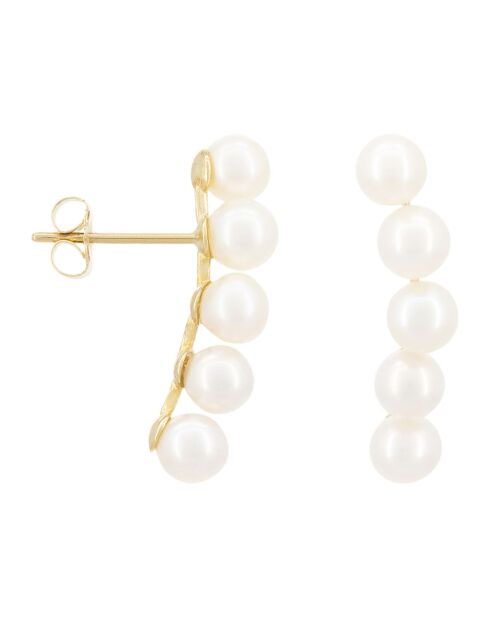 Pendientes Grimpantes Pearl en oro amarillo