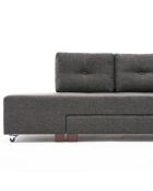 Canapé d'angle gauche convertible Manama anthracite - 280x85x206 cm