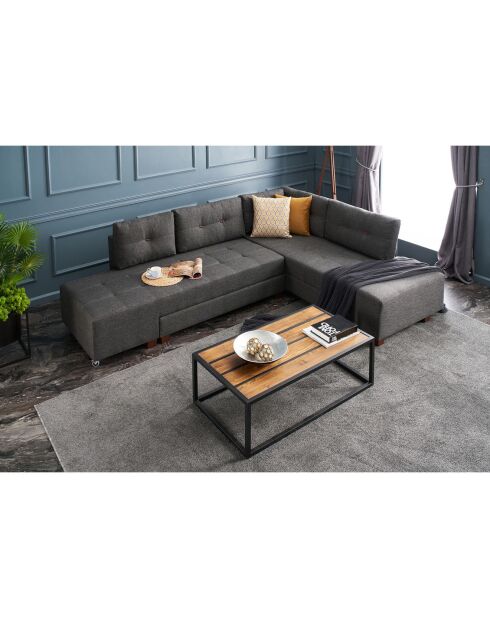 Canapé d'angle droit convertible Manama anthracite - 280x85x206 cm