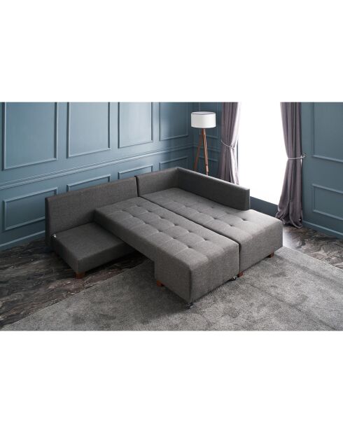 Canapé d'angle droit convertible Manama anthracite - 280x85x206 cm