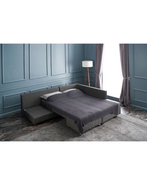 Canapé d'angle droit convertible Manama anthracite - 280x85x206 cm