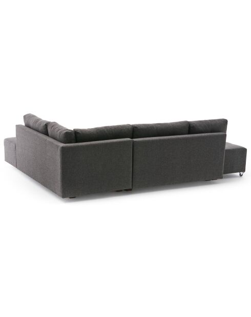 Canapé d'angle droit convertible Manama anthracite - 280x85x206 cm