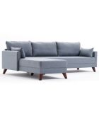 Canapé d'angle gauche Bella bleu - 275x165x85 cm