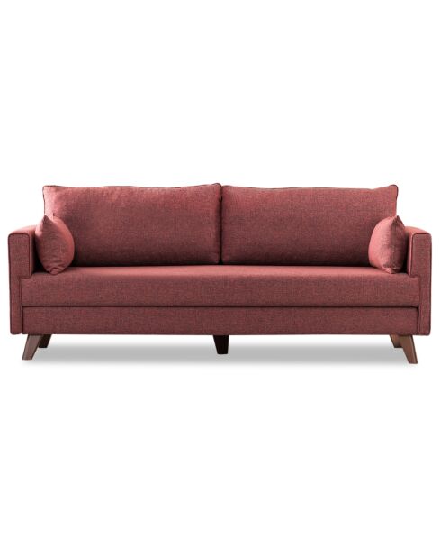 Canapé 3 places convertible Bella bordeaux - 208x85x81 cm